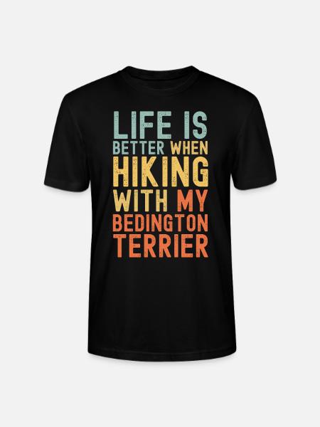 Bedington-Terrier Hiking dog retro - Stanley/Stella CRAFTER Unisex Organic T-Shirt - black