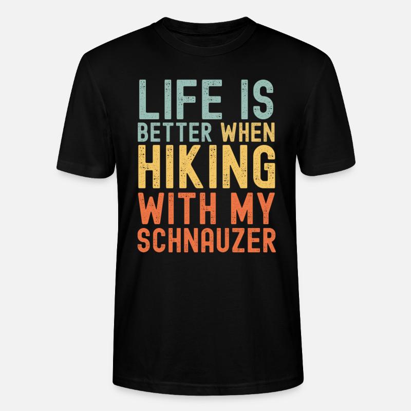 Schnauzer Wanderhund retro - Stanley/Stella Unisex Bio-T-Shirt CRAFTER - Schwarz