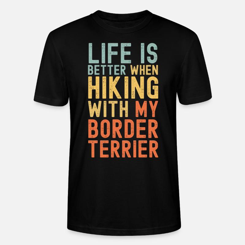 Border-Terrier Wanderhund retro - Stanley/Stella Unisex Bio-T-Shirt CRAFTER - Schwarz