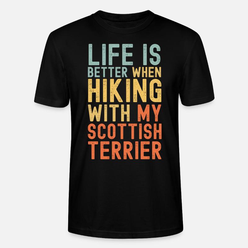 Scottish-Terrier Chien de randonnée rétro - T-shirt bio CRAFTER Stanley Stella Unisexe - noir