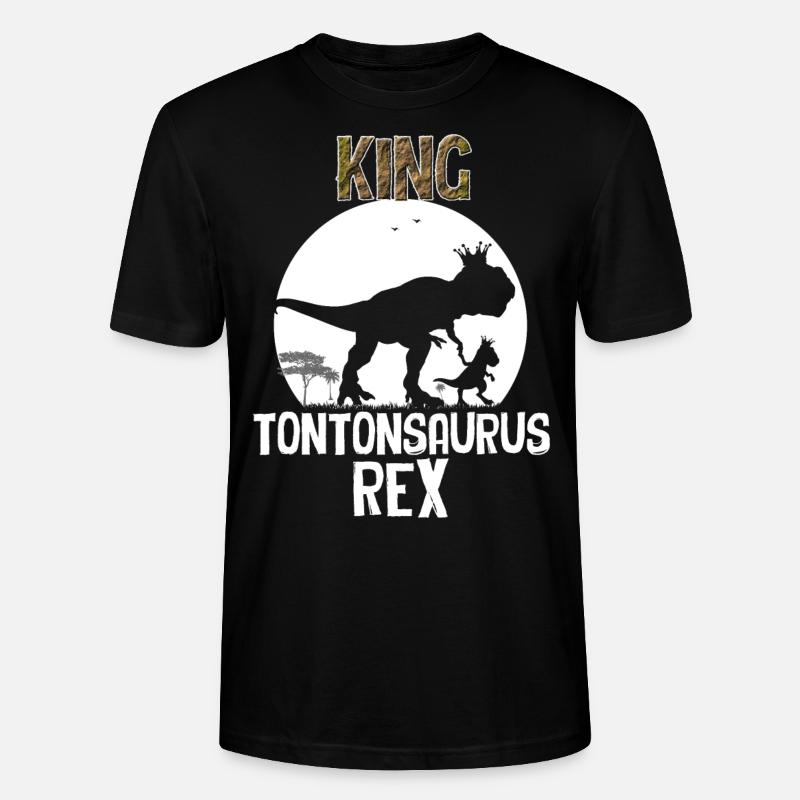 Tonton King tontonsaurus Rex Cadeau Oncle - T-shirt bio CRAFTER Stanley Stella Unisexe - noir