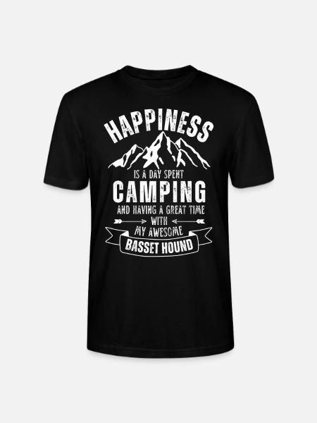 Camping et Basset-Hound - T-shirt bio CRAFTER Stanley Stella Unisexe - noir