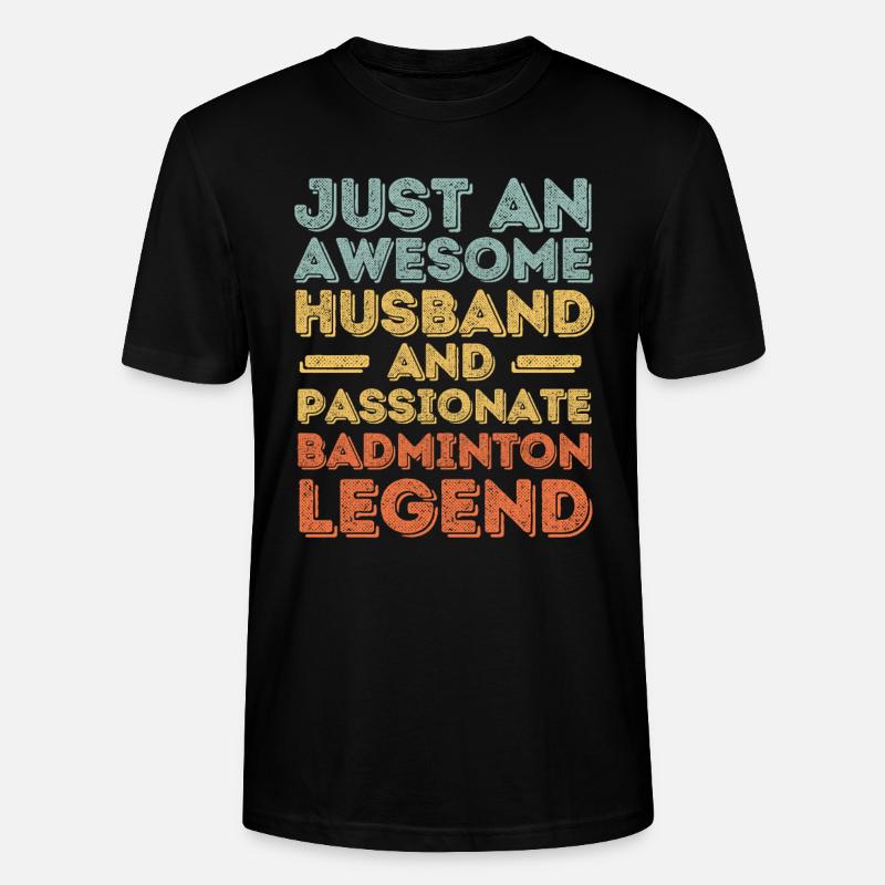 Ehemann Badminton retro - Stanley/Stella Unisex Bio-T-Shirt CRAFTER - Schwarz