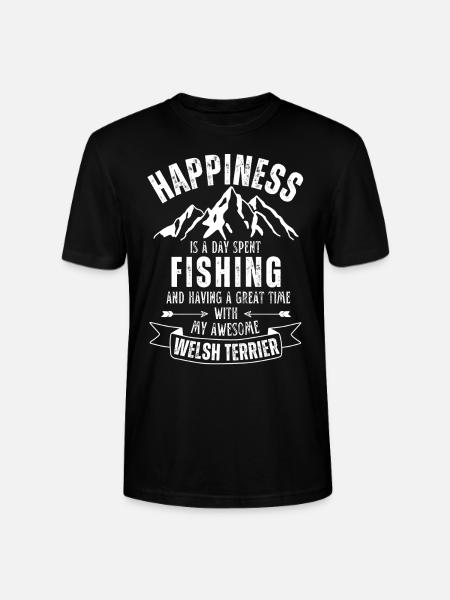 Fishing and Welsh Terriers - Stanley/Stella CRAFTER Unisex Organic T-Shirt - black