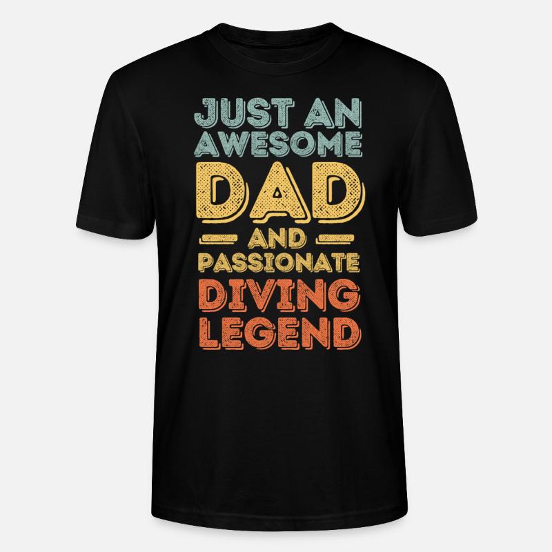 Papa plongée rétro - T-shirt bio CRAFTER Stanley Stella Unisexe - noir