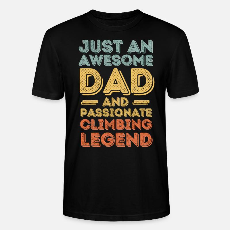 Papa Klettern retro - Stanley/Stella Unisex Bio-T-Shirt CRAFTER - Schwarz