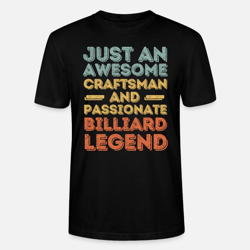 Artisan billard rétro - T-shirt bio CRAFTER Stanley Stella Unisexe - noir