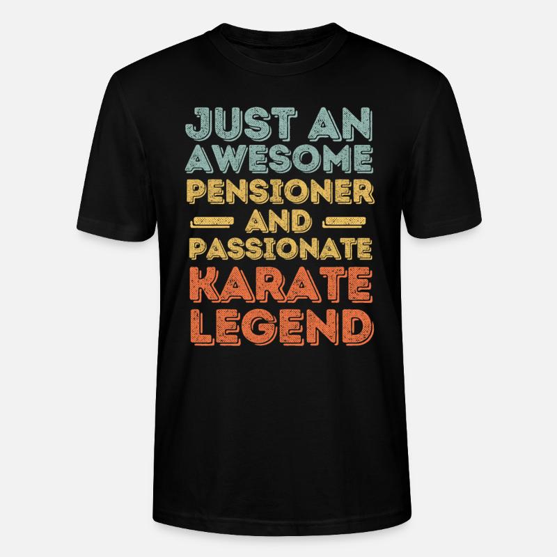 Rentner Karate retro - Stanley/Stella Unisex Bio-T-Shirt CRAFTER - Schwarz