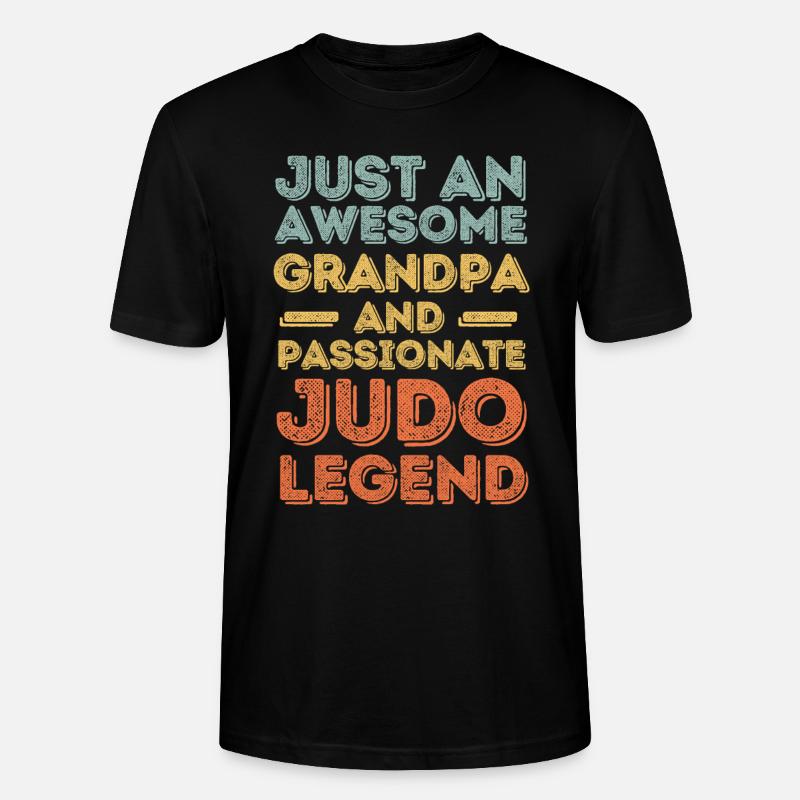 Opa Judo retro - Stanley/Stella Unisex Bio-T-Shirt CRAFTER - Schwarz