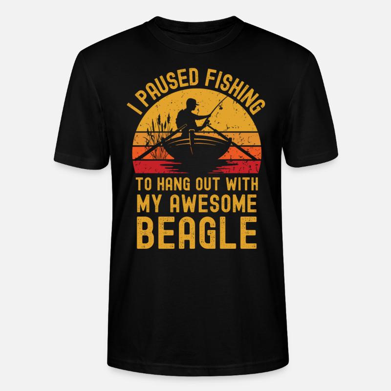 Pêche, pêche et beagle - T-shirt bio CRAFTER Stanley Stella Unisexe - noir