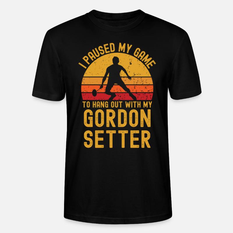 Badminton und Gordon Setter - Stanley/Stella Unisex Bio-T-Shirt CRAFTER - Schwarz