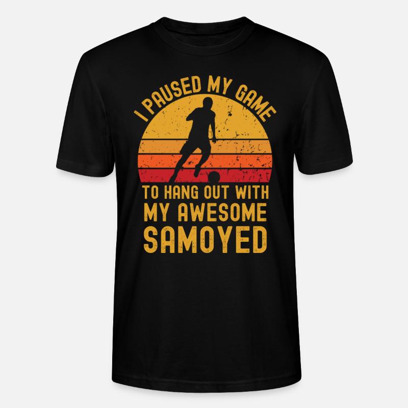 Fußball und Samojede - Stanley/Stella Unisex Bio-T-Shirt CRAFTER - Schwarz