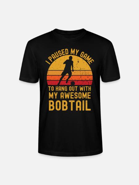 Football and Bobtail - Stanley/Stella CRAFTER Unisex Organic T-Shirt - black