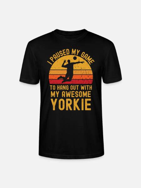 Volleyball und Yorkshire-Terrier - Stanley/Stella Unisex Bio-T-Shirt CRAFTER - Schwarz