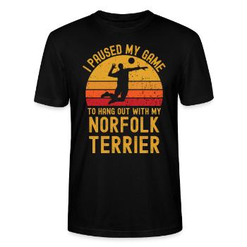 Volleyball und Norfolk-Terrier - Stanley/Stella Unisex Bio-T-Shirt CRAFTER - Schwarz - Vorne - Alina (178cm) & Michal (187cm)