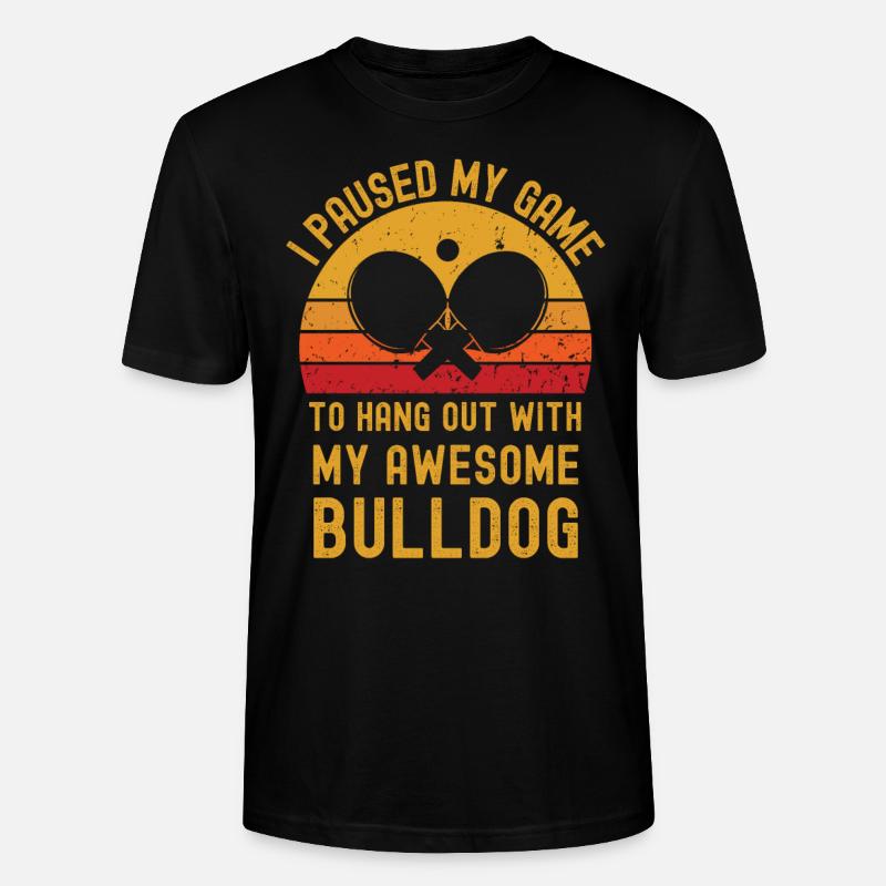 Tennis de table et bouledogue - T-shirt bio CRAFTER Stanley Stella Unisexe - noir