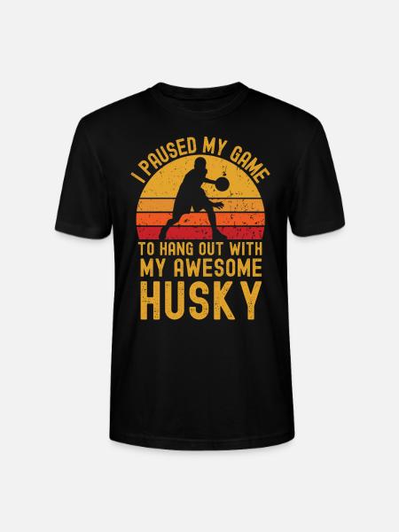 Basketball and Husky - Stanley/Stella CRAFTER Unisex Organic T-Shirt - black