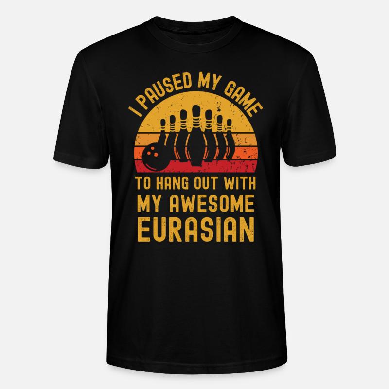 Bowling und Eurasier - Stanley/Stella Unisex Bio-T-Shirt CRAFTER - Schwarz