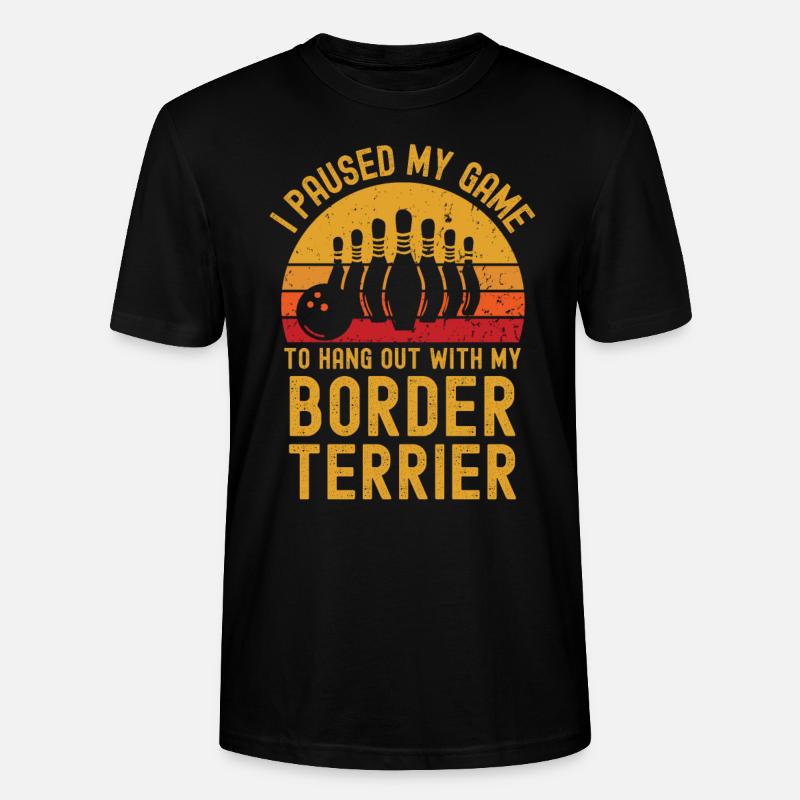 Bowling und Border-Terrier - Stanley/Stella Unisex Bio-T-Shirt CRAFTER - Schwarz