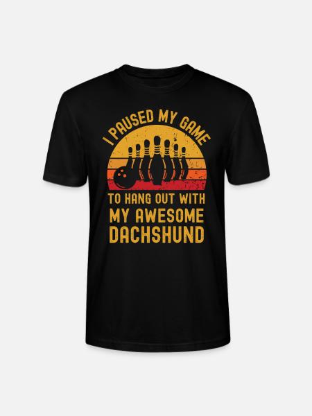 Bowling and dachshund - Stanley/Stella CRAFTER Unisex Organic T-Shirt - black