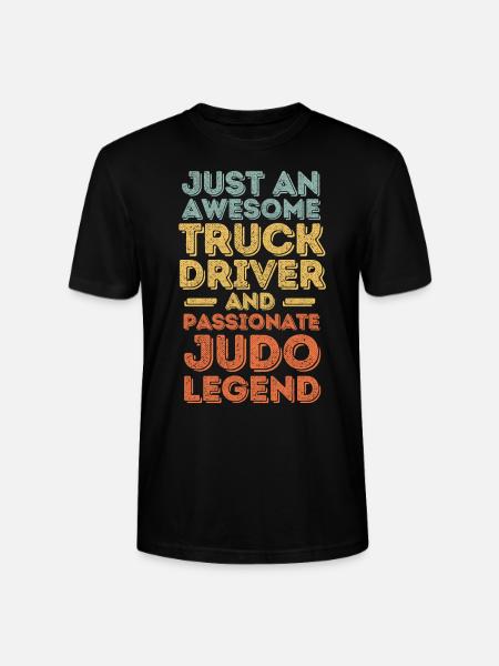 Truck driver Judo retro - Stanley/Stella CRAFTER Unisex Organic T-Shirt - black