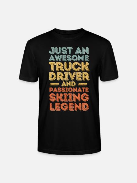 Truck driver skiing retro - Stanley/Stella CRAFTER Unisex Organic T-Shirt - black