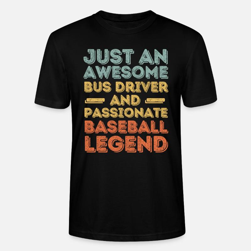 Chauffeur de bus baseball rétro - T-shirt bio CRAFTER Stanley Stella Unisexe - noir