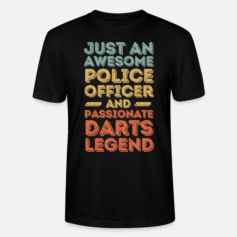 Polizist Darts retro - Stanley/Stella Unisex Bio-T-Shirt CRAFTER - Schwarz