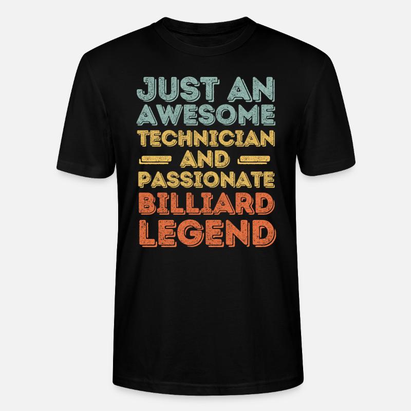 Techniker Billard retro - Stanley/Stella Unisex Bio-T-Shirt CRAFTER - Schwarz