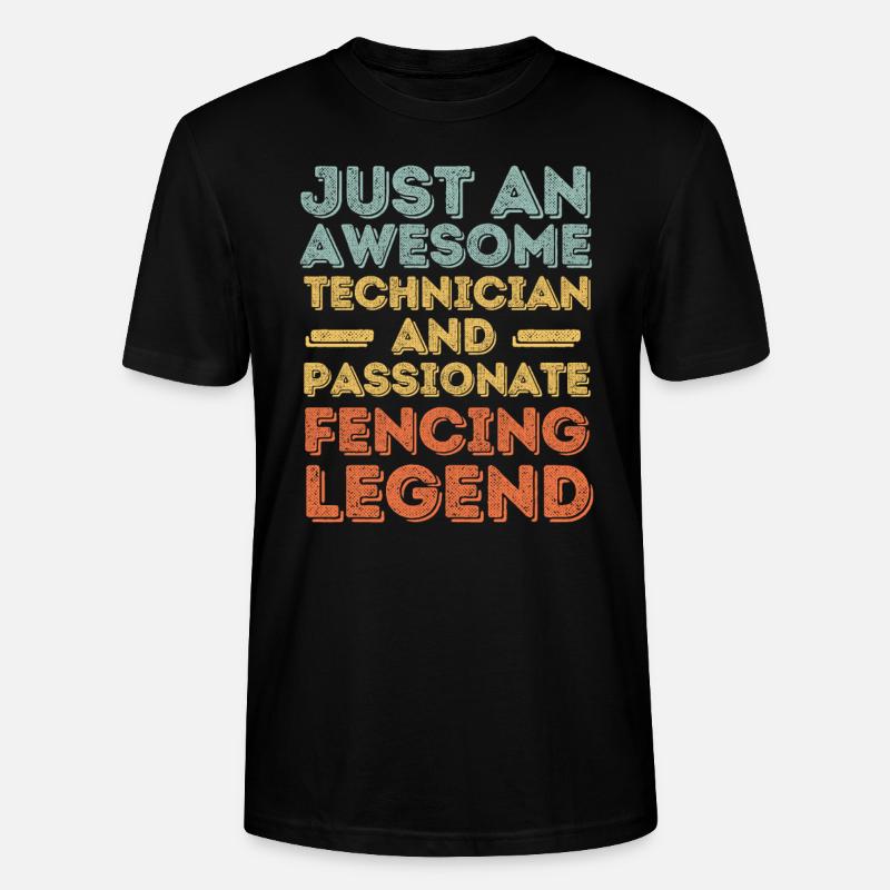 Technicien escrime rétro - T-shirt bio CRAFTER Stanley Stella Unisexe - noir