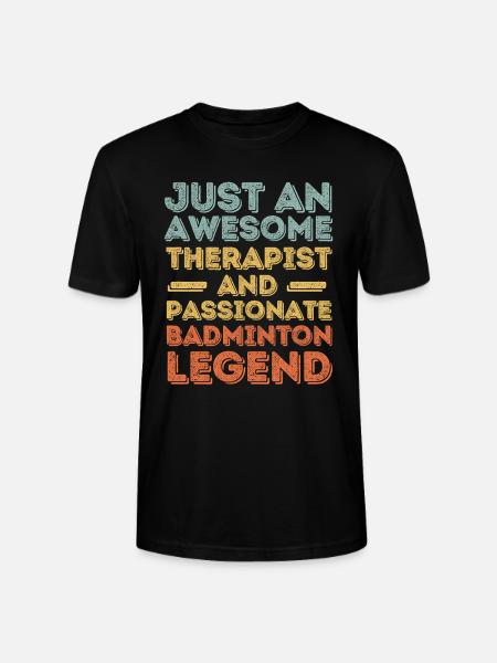 Therapeut Badminton retro - Stanley/Stella Unisex Bio-T-Shirt CRAFTER - Schwarz