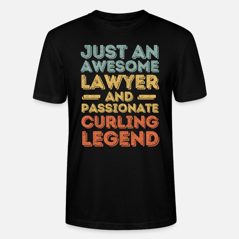 Anwalt Curling retro - Stanley/Stella Unisex Bio-T-Shirt CRAFTER - Schwarz