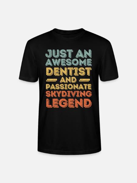 Dentist skydiving retro - Stanley/Stella CRAFTER Unisex Organic T-Shirt - black