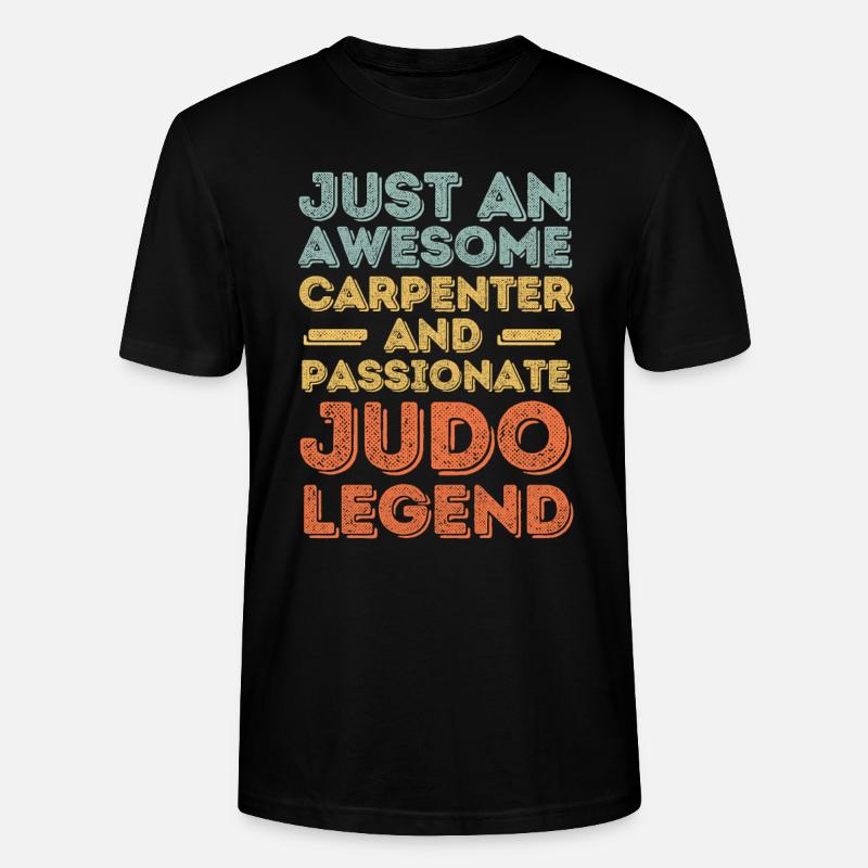 Zimmermann Judo retro - Stanley/Stella Unisex Bio-T-Shirt CRAFTER - Schwarz