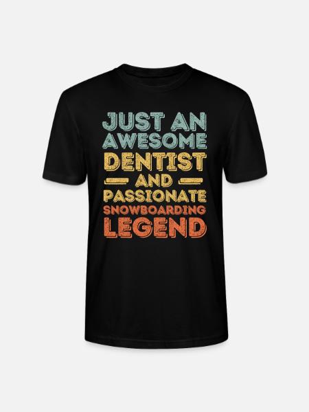 Dentist Snowboarding retro - Stanley/Stella CRAFTER Unisex Organic T-Shirt - black