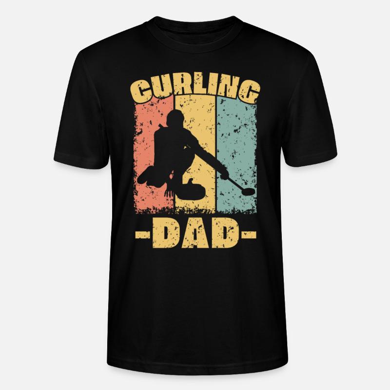 Curling Papa retro - Stanley/Stella Unisex Bio-T-Shirt CRAFTER - Schwarz