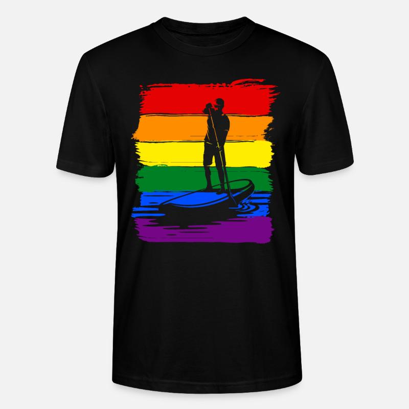 Paddleboard LGBT Pride - Stanley/Stella Unisex Bio-T-Shirt CRAFTER - Schwarz