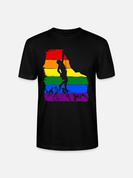 Climbing LGBT Pride - Stanley/Stella CRAFTER Unisex Organic T-Shirt - black