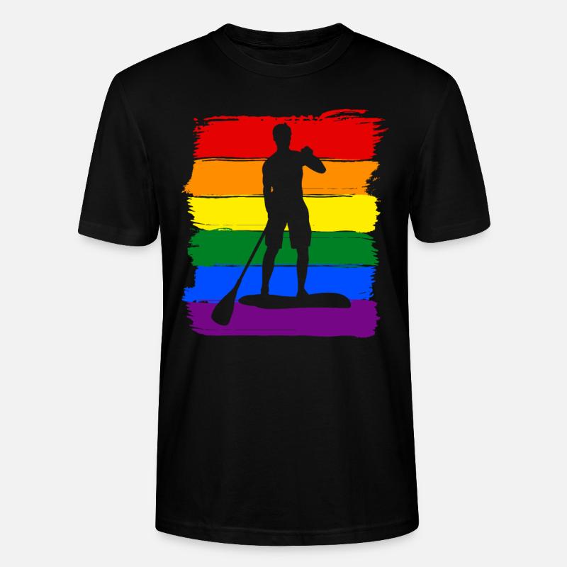 Paddleboard LGBT Pride - Stanley/Stella Unisex Bio-T-Shirt CRAFTER - Schwarz
