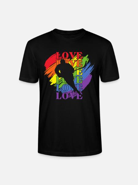 Ice-hockey LGBT Pride - Stanley/Stella CRAFTER Unisex Organic T-Shirt - black