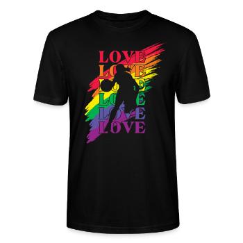 women Basketball LGBT Pride - Stanley/Stella CRAFTER Unisex Organic T-Shirt - black - Front - Alina (178cm) & Michal (187cm)