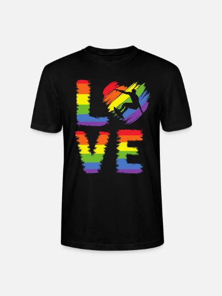 Surfer LGBT Pride - T-shirt bio CRAFTER Stanley Stella Unisexe - noir