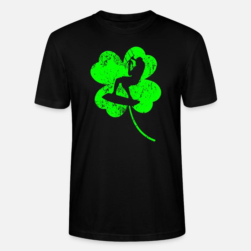 Kitesurf Trèfle de la Saint-Patrick - T-shirt bio CRAFTER Stanley Stella Unisexe - noir