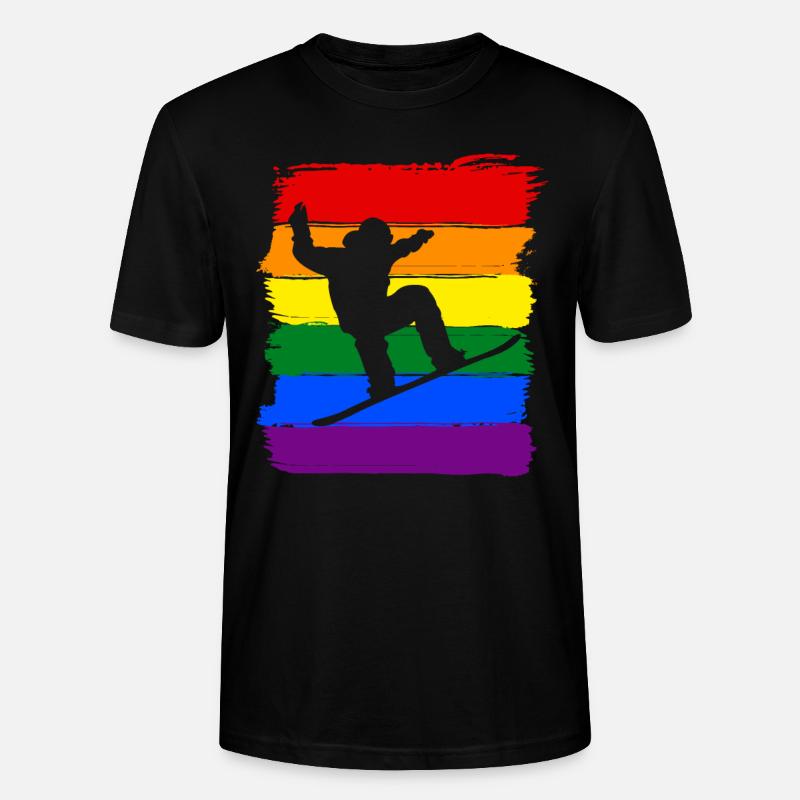 Snowboarden LGBT Pride - Stanley/Stella Unisex Bio-T-Shirt CRAFTER - Schwarz