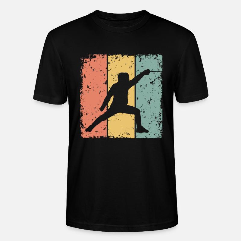 Fechten retro - Stanley/Stella Unisex Bio-T-Shirt CRAFTER - Schwarz