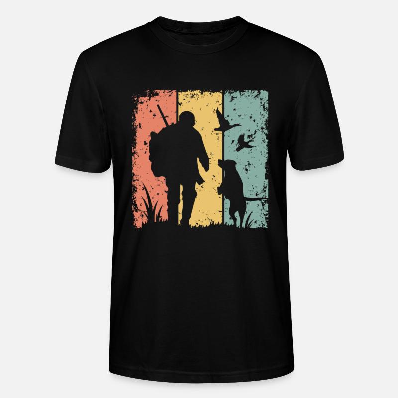Jagd retro - Stanley/Stella Unisex Bio-T-Shirt CRAFTER - Schwarz