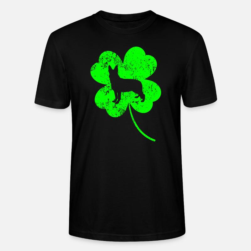 German-shepherd St.Patrick's day Shamrock - Stanley/Stella CRAFTER Unisex Organic T-Shirt - black