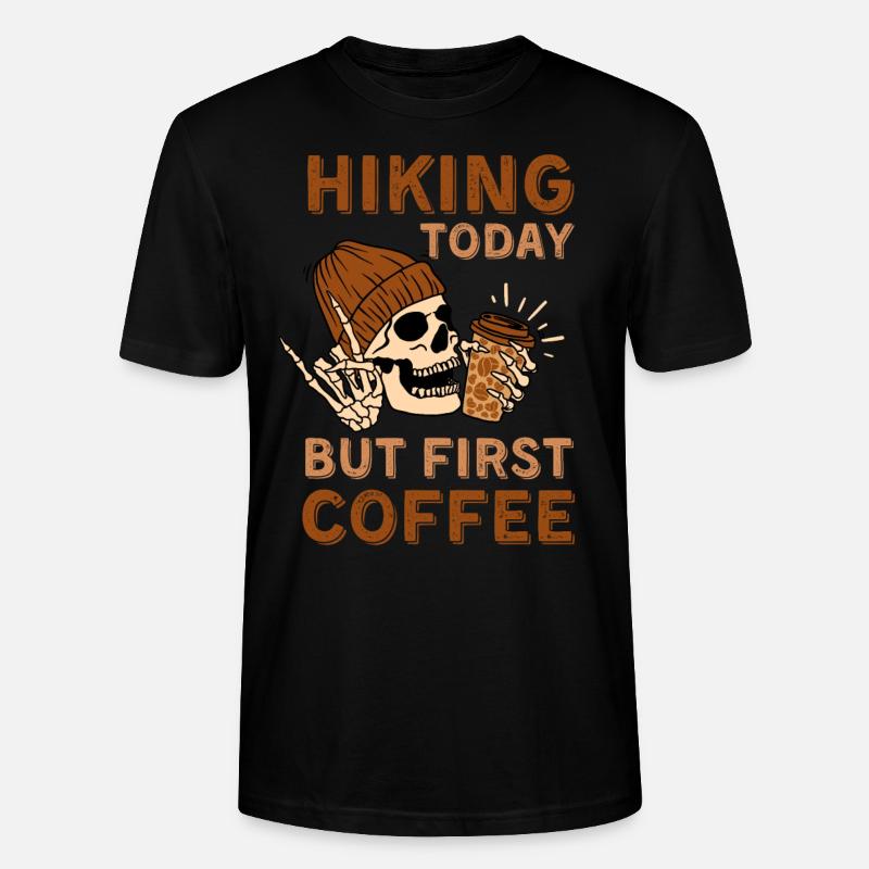 Café Randonnée squelette - T-shirt bio CRAFTER Stanley Stella Unisexe - noir