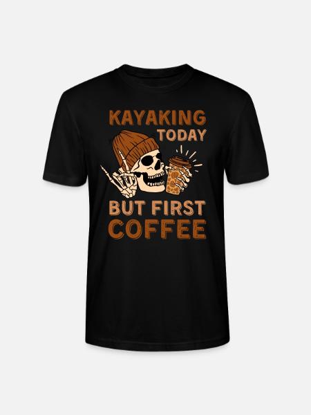 Coffee Kayaking skeleton - Stanley/Stella CRAFTER Unisex Organic T-Shirt - black