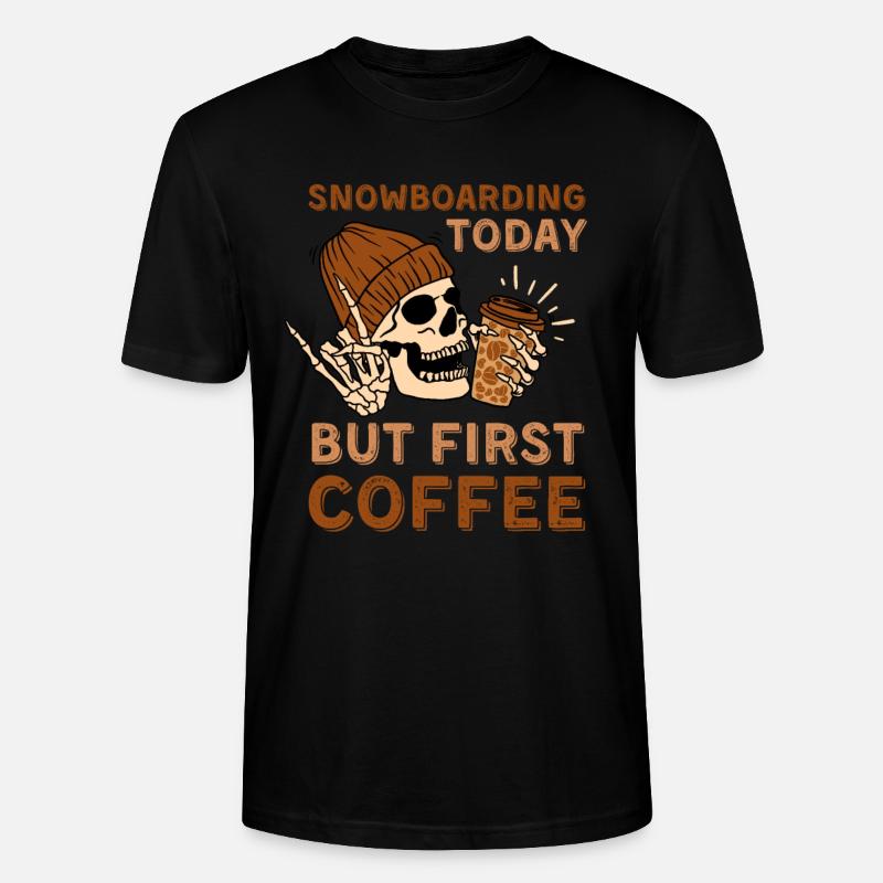 Kaffee Snowboard Skelett - Stanley/Stella Unisex Bio-T-Shirt CRAFTER - Schwarz